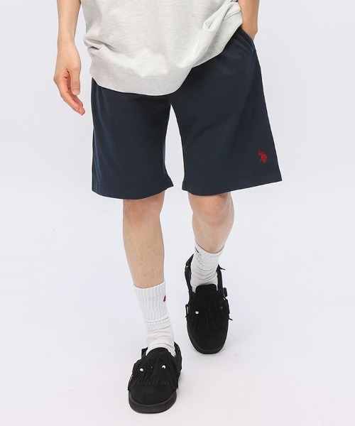 U.S. POLO ASSN.(ユーエスポロアッスン)の「U.S. POLO ASSN. ロゴ刺繍 ヘビーウェイト スウェットショートパンツ PLM42500(スウェットパンツ・メンズ・スミクロ/ネイビー/ブラック/オフホワイト・M/L/LL)」の1枚目の写真