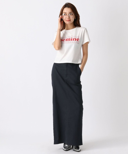 FOREVER 21（フォーエバー トゥエンティーワン）の「Iラインスカート（スカート・レディース・ネイビー/ブラウン・SMALL/MEDIUM）」の3枚目の写真