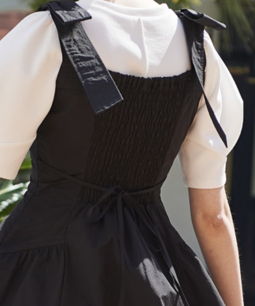 AndCouture リボンショルダー　ジャンスカ セール】ショルダーリボンジャンスカ（ワンピース）｜AND