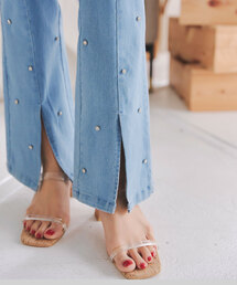 KOBE LETTUCE | 選べる2タイプ スリットストレッチデニム(デニムパンツ)