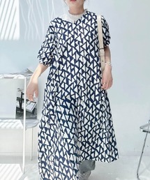 ◎結んでバックリボン ボリューム5分袖ワンピ―ス