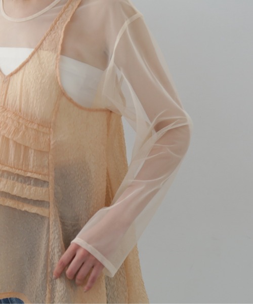 N.（N. Natural Beauty Basic）（エヌエヌナチュラルビューティーベーシック）の「◆レイヤードシースルートップ（シャツ/ブラウス・レディース・クリーム/ブラウン/ピンク・MEDIUM）」の18枚目の写真