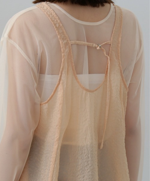 N.（N. Natural Beauty Basic）（エヌエヌナチュラルビューティーベーシック）の「◆レイヤードシースルートップ（シャツ/ブラウス・レディース・クリーム/ブラウン/ピンク・MEDIUM）」の20枚目の写真