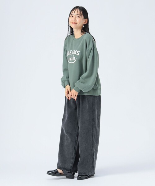 BEAMS HEART(ビームスハート)の「スマイル刺繍 クルースウェット(スウェット・レディース・ホワイト系その他/グレー/グリーン/ダークグリーン/チャコールグレー/レッド/ホワイト系その他6・FREE)」の8枚目の写真