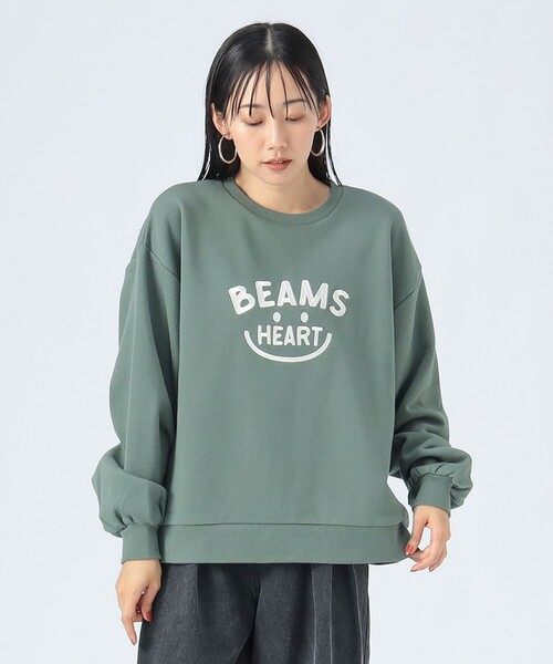 BEAMS HEART(ビームスハート)の「スマイル刺繍 クルースウェット(スウェット・レディース・ホワイト系その他/グレー/グリーン/ダークグリーン/チャコールグレー/レッド/ホワイト系その他6・FREE)」の10枚目の写真