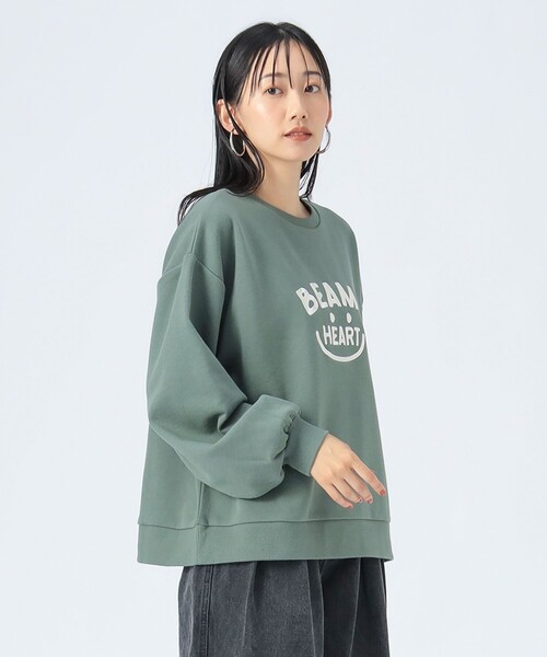 BEAMS HEART(ビームスハート)の「スマイル刺繍 クルースウェット(スウェット・レディース・ホワイト系その他/グレー/グリーン/ダークグリーン/チャコールグレー/レッド/ホワイト系その他6・FREE)」の11枚目の写真