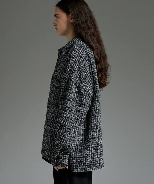 cussil（クシル）の「【cussil/クシル】ツイードライクレギュラーカラーベーシックシャツ（シャツ/ブラウス・メンズ・ブラック・S/M/L/XS）」の19枚目の写真