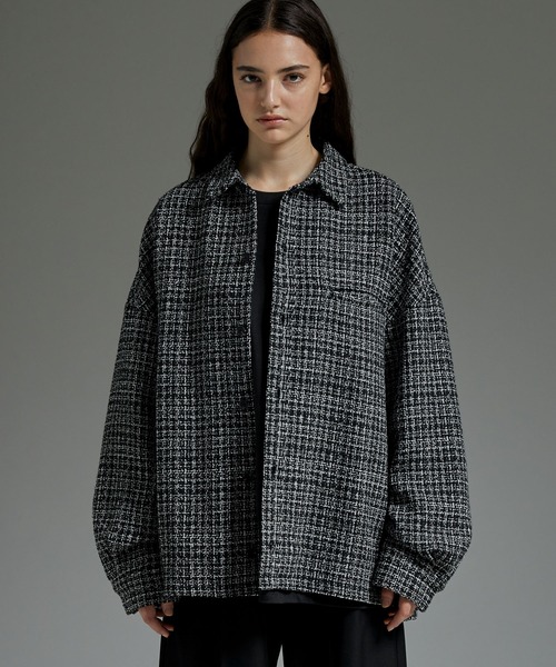 cussil（クシル）の「【cussil/クシル】ツイードライクレギュラーカラーベーシックシャツ（シャツ/ブラウス・メンズ・ブラック・S/M/L/XS）」の20枚目の写真