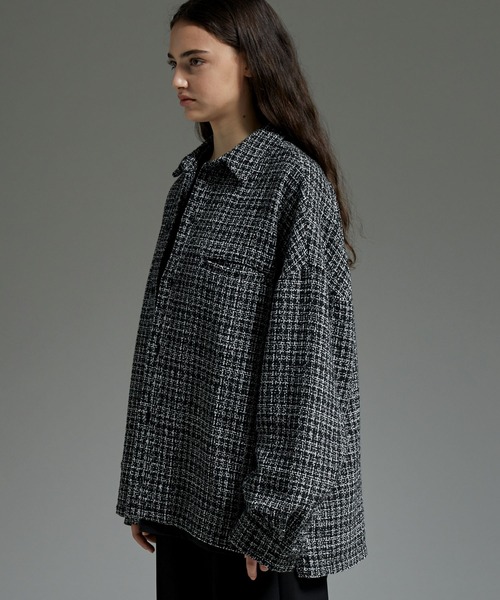 cussil（クシル）の「【cussil/クシル】ツイードライクレギュラーカラーベーシックシャツ（シャツ/ブラウス・メンズ・ブラック・S/M/L/XS）」の21枚目の写真