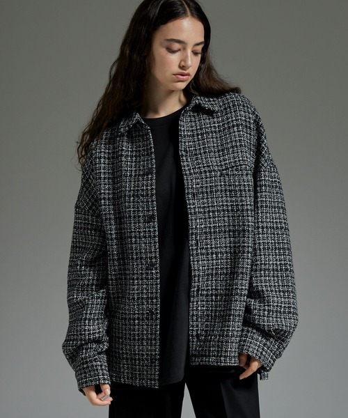 cussil（クシル）の「【cussil/クシル】ツイードライクレギュラーカラーベーシックシャツ（シャツ/ブラウス・メンズ・ブラック・S/M/L/XS）」の22枚目の写真