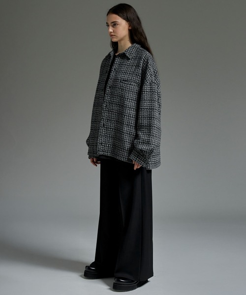 cussil（クシル）の「【cussil/クシル】ツイードライクレギュラーカラーベーシックシャツ（シャツ/ブラウス・メンズ・ブラック・S/M/L/XS）」の14枚目の写真