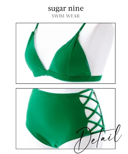 sugar 水着　新品未使用 バッククロスリボンワンカラービキニ 2点セット【ビキニ】【水着
