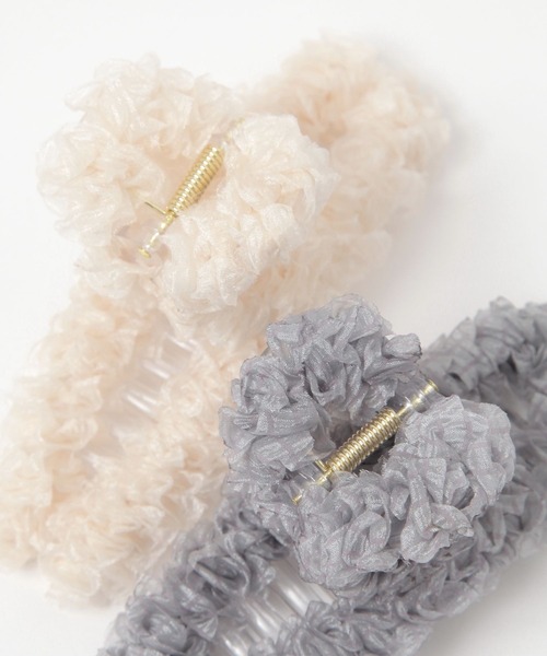 GLOBAL WORK（グローバルワーク）の「フワクルバンス/138717（バレッタ/ヘアクリップ・レディース・グレー/アイボリー/ブラック・ONE SIZE）」の7枚目の写真