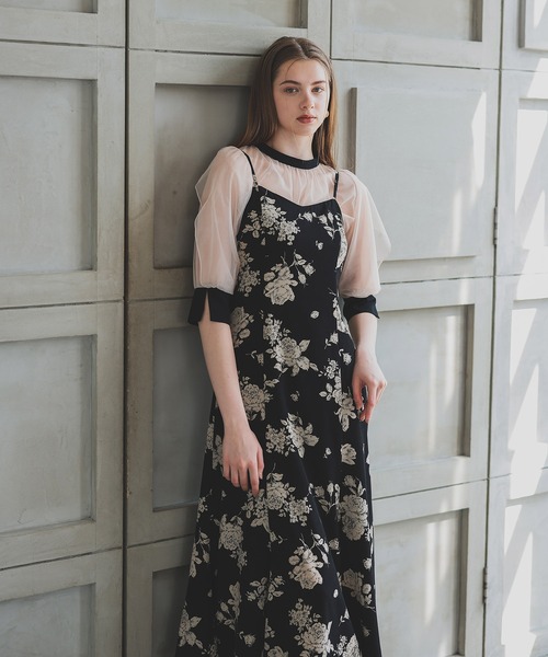 フラワープリントボレロドレス / flower print bolero dress