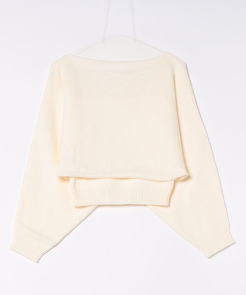 CECIL McBEE（セシルマクビー）の「リボンボレロｘキャミソールSET（ニット/セーター・レディース・グレイッシュベージュ/アイボリー/ピンク/ブラック・MEDIUM）」の5枚目の写真