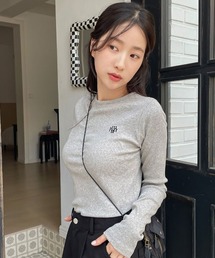 A'GEM/9 × .kom『muah muah/ムーアムーア』STITCH ROUND LONG SLEEVE T-SHIRT/ステッチラウンドネックロングシャツ