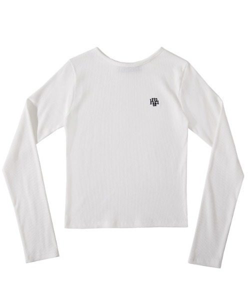 muahmuah(ムーアムーア)の「A'GEM/9 × .kom『muah muah/ムーアムーア』STITCH ROUND LONG SLEEVE T-SHIRT/ステッチラウンドネックロングシャツ(Tシャツ/カットソー・レディース・ライトグリーン/グレー/ライトブルー/ブラック/アイボリー・FREE)」の20枚目の写真