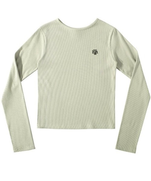 muahmuah(ムーアムーア)の「A'GEM/9 × .kom『muah muah/ムーアムーア』STITCH ROUND LONG SLEEVE T-SHIRT/ステッチラウンドネックロングシャツ(Tシャツ/カットソー・レディース・ライトグリーン/グレー/ライトブルー/ブラック/アイボリー・FREE)」の11枚目の写真