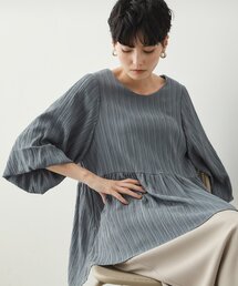 OPAQUE.CLIP | ジャカードペプラムブラウス【洗濯機洗い可】(シャツ/ブラウス)