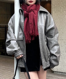 《KON@oniy_suw Pick up item》合皮ビッグブルゾン