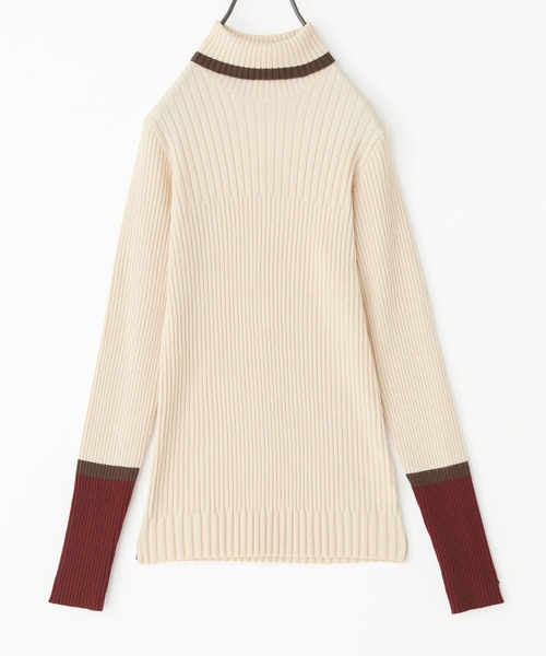 n'OrLABEL（ノアールレーベル）の「『配色リブニット』（ニット/セーター・レディース・ベージュ/ブラック/杢グレー・3L/L～LL/S～Ｍ）」の20枚目の写真