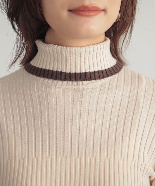n'OrLABEL（ノアールレーベル）の「『配色リブニット』（ニット/セーター・レディース・ベージュ/ブラック/杢グレー・3L/L～LL/S～Ｍ）」の17枚目の写真