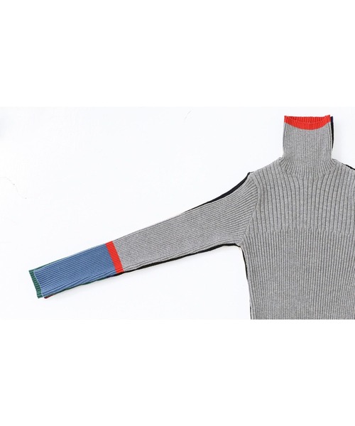 n'OrLABEL（ノアールレーベル）の「『配色リブニット』（ニット/セーター・レディース・ベージュ/ブラック/杢グレー・3L/L～LL/S～Ｍ）」の19枚目の写真