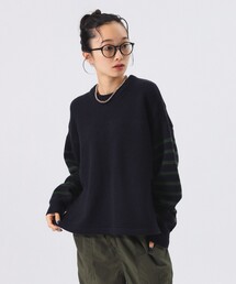 BEAMS BOY | ボーダー スリーブ プルオーバー(ニット/セーター)