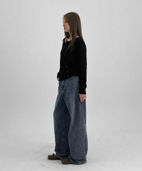 BLACKUP（ブラックアップ）の「[MADE] バトンワイドデニムパンツ（デニムパンツ・レディース・ブルー/ライトブルー・SMALL/MEDIUM/LARGE）」の13枚目の写真