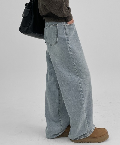 【BLACKUP】Baton Wide Denim Pants デニムパンツ MADE] バトンワイドデニムパンツ（デニムパンツ）｜BLACKUP