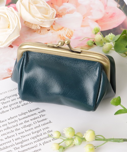 コンパクト がま口 レザー 小銭入れ ポーチ（コインケース）｜Lace