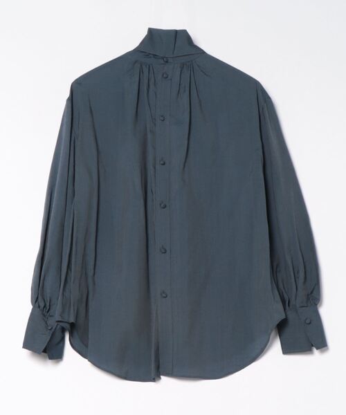 ROPE'(ロペ)の「【NALYA】シルク混ハイネック/ボウタイブラウス(2way)(シャツ/ブラウス・レディース・ホワイト/ネイビー・FREE)」の3枚目の写真