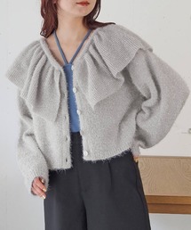 ラメファンシーヤーンフリルカーディガン