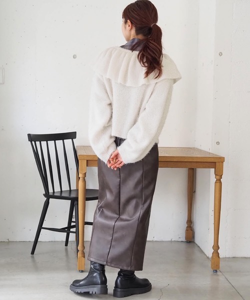 tiptop（ティップトップ）の「ラメファンシーヤーンフリルカーディガン（カーディガン/ボレロ・レディース・アイボリー/グレー/チャコールグレー・FREE）」の21枚目の写真