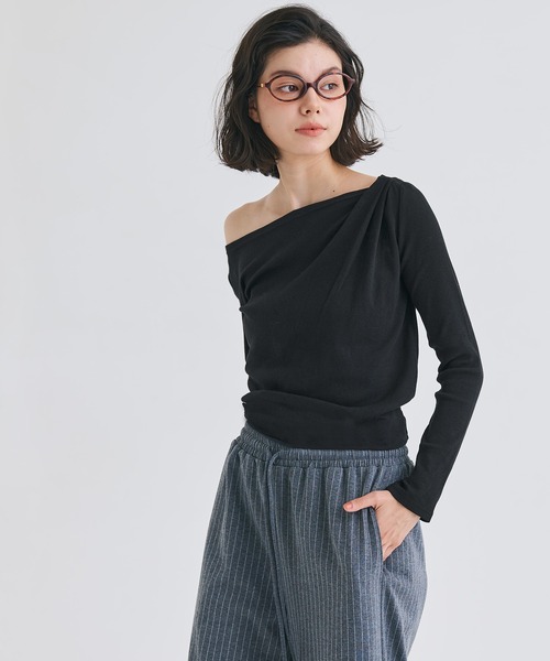 coca(coca)(コカ)の「【WEB限定セール】ワンショルダーリブトップス(Tシャツ/カットソー・レディース・ブラック/ホワイト/チャコール/その他1・S/M/L)」の14枚目の写真