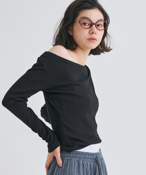 coca(coca)(コカ)の「【WEB限定セール】ワンショルダーリブトップス(Tシャツ/カットソー・レディース・ブラック/ホワイト/チャコール/その他1・S/M/L)」の16枚目の写真