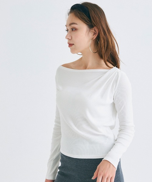 coca(coca)(コカ)の「【WEB限定セール】ワンショルダーリブトップス(Tシャツ/カットソー・レディース・ブラック/ホワイト/チャコール/その他1・S/M/L)」の6枚目の写真
