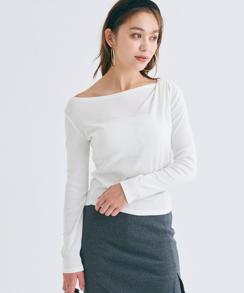 coca(coca)(コカ)の「【WEB限定セール】ワンショルダーリブトップス(Tシャツ/カットソー・レディース・ブラック/ホワイト/チャコール/その他1・S/M/L)」の7枚目の写真