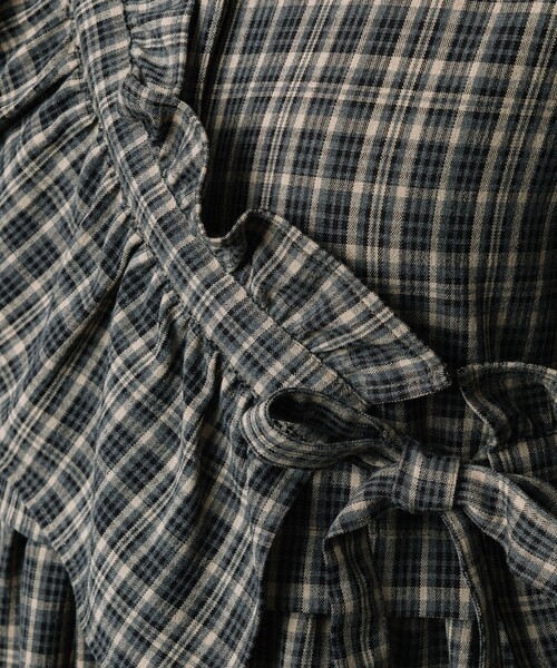 FREAK'S STORE（フリークスストア）の「マルチフリル付き チェック ミニワンピース（シャツワンピース・レディース・ブルーグリーン/ベージュ・ﾌﾘ-）」の13枚目の写真