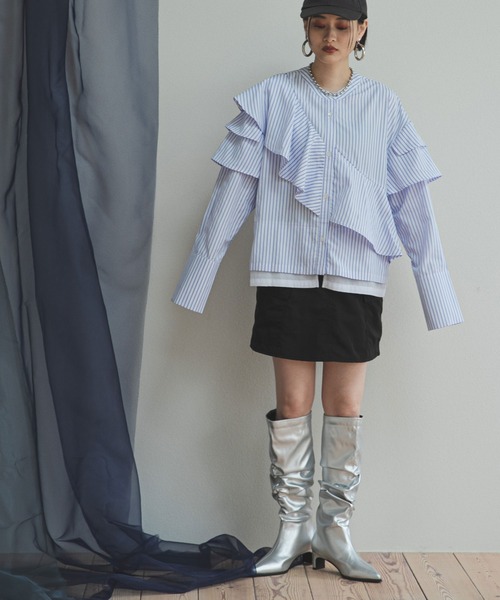 bohmal(ボマール)の「くしゅくしゅルーズロングブーツ(ブーツ・レディース・シルバー/ブラック・24.5cm/23.5cm/23.0cm/24.0cm)」の12枚目の写真