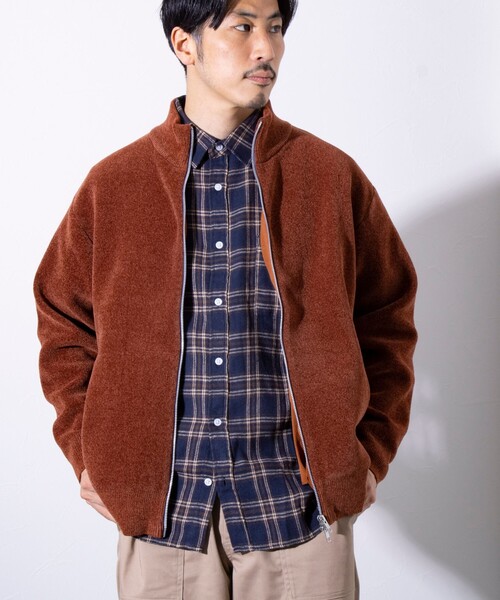 【セール】【GLOSTER/グロスター】モールWフェイス ジップアップ ハイネックドライバーズニット（ニット/セーター）｜GLOSTER（グロスター）ニット/セーター