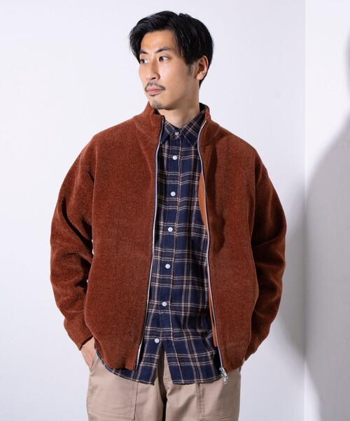 【セール】【GLOSTER/グロスター】モールWフェイス ジップアップ ハイネックドライバーズニット（ニット/セーター）｜GLOSTER（グロスター）