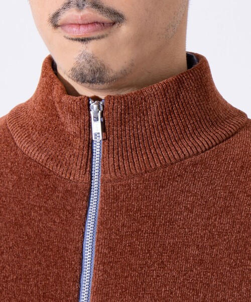 【セール】【GLOSTER/グロスター】モールWフェイス ジップアップ ハイネックドライバーズニット（ニット/セーター）｜GLOSTER（グロスター）