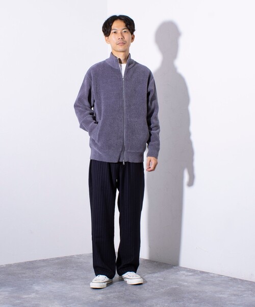 【セール】【GLOSTER/グロスター】モールWフェイス ジップアップ ハイネックドライバーズニット（ニット/セーター）｜GLOSTER（グロスター）