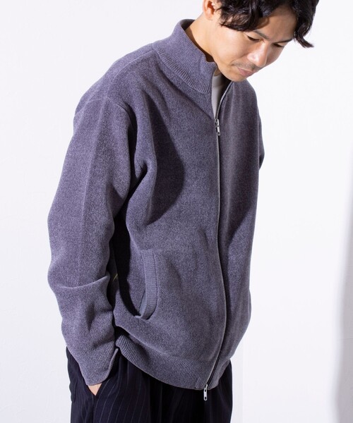 【セール】【GLOSTER/グロスター】モールWフェイス ジップアップ ハイネックドライバーズニット（ニット/セーター）｜GLOSTER（グロスター）