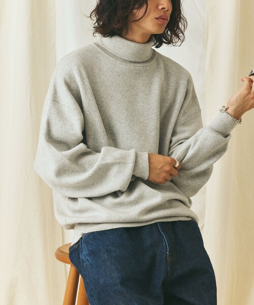 FREAK'S STORE(フリークスストア)の「限定展開 Relax Fit リラックスフィット スウェットライク タートルネックニット(ニット/セーター・メンズ・杢グレー/チャコールグレー/ブラック/ネイビー・MEDIUM/LARGE)」の22枚目の写真