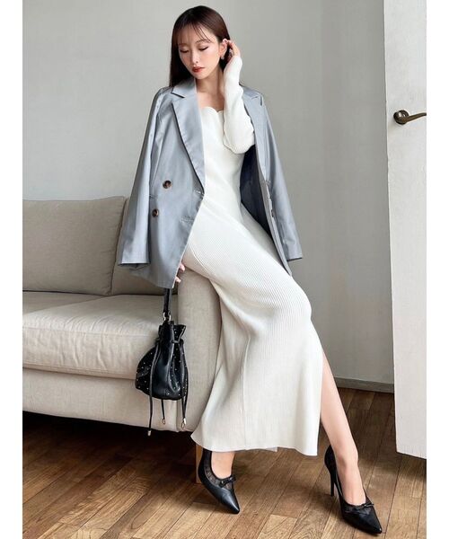 RESEXXY（リゼクシー）の「テーラーミディジャケット【セットアップ着用可能】（テーラードジャケット・レディース・その他1/その他/グレー・FREE）」の8枚目の写真