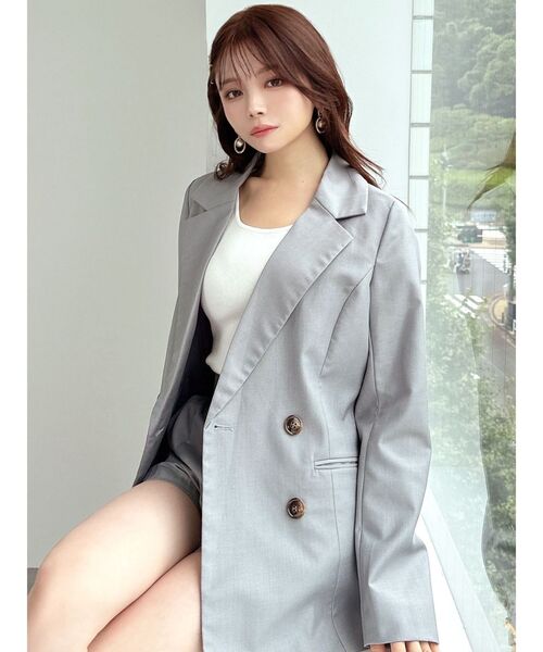 RESEXXY（リゼクシー）の「テーラーミディジャケット【セットアップ着用可能】（テーラードジャケット・レディース・その他1/その他/グレー・FREE）」の10枚目の写真