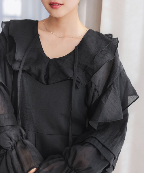 KOBE LETTUCE(コウベレタス)の「カーブパンツキャミサロペット(サロペット/オーバーオール・レディース・ダークブラウン/ベージュ/ブラック・M)」の11枚目の写真