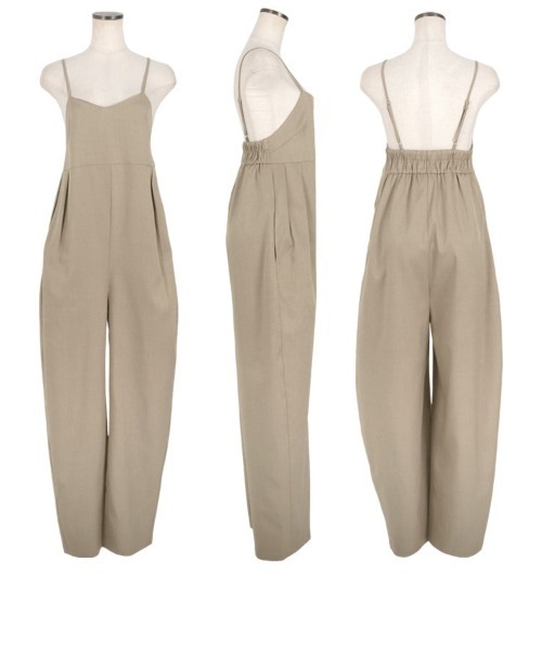 KOBE LETTUCE(コウベレタス)の「カーブパンツキャミサロペット(サロペット/オーバーオール・レディース・ダークブラウン/ベージュ/ブラック・M)」の6枚目の写真